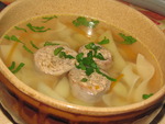 Суп-лапша с фаршированными куриными шейками