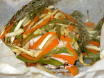 Куриная грудка с овощами в пергаменте