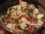 Картофельный салат с беконом и кресс-салатом