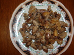Куриные сердечки с грибами