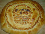 Пирог с шампиньонами,луком и сыром