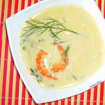 Суп сырный с морской капустой