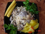 Рисовая лапша в сливочно-грибном соусе