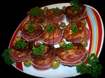 Сырно-помидорные заварные пончики с начинкой
