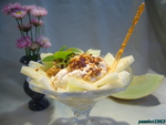 Летний дынный десерт с йогуртом 