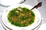 Куриный суп-лапша с потрохами, грудкой и грибами