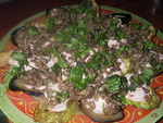 Горячий салат из баклажанов и баранины