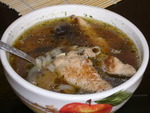 Курино-грибной суп с рисовой лапшой